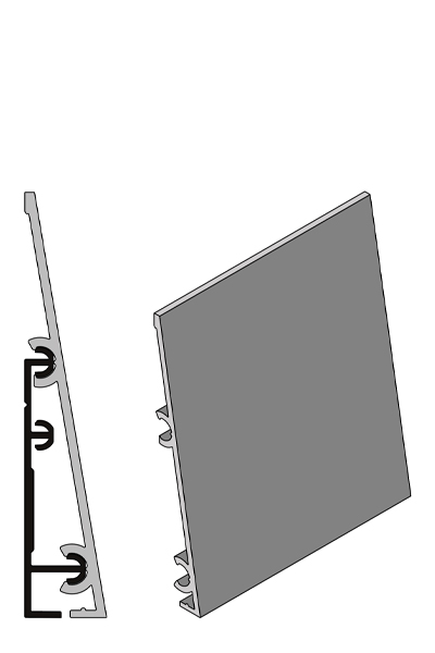 ECLISSE Delta - 70 mm hoge aluminium plint